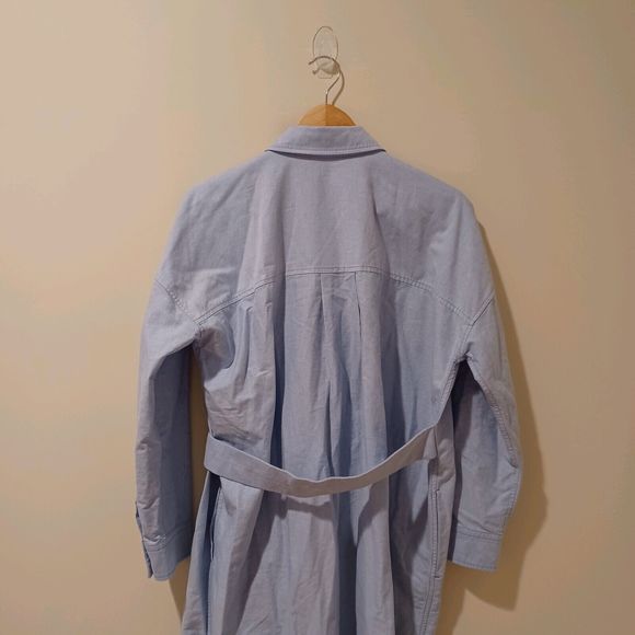 NWT Everlane Oxford Shirt Dress Blue Belted Organic Cotton Oversized Preppy S - Picture 10 of 12
